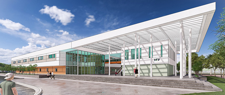 Aerial view of our campus grounds